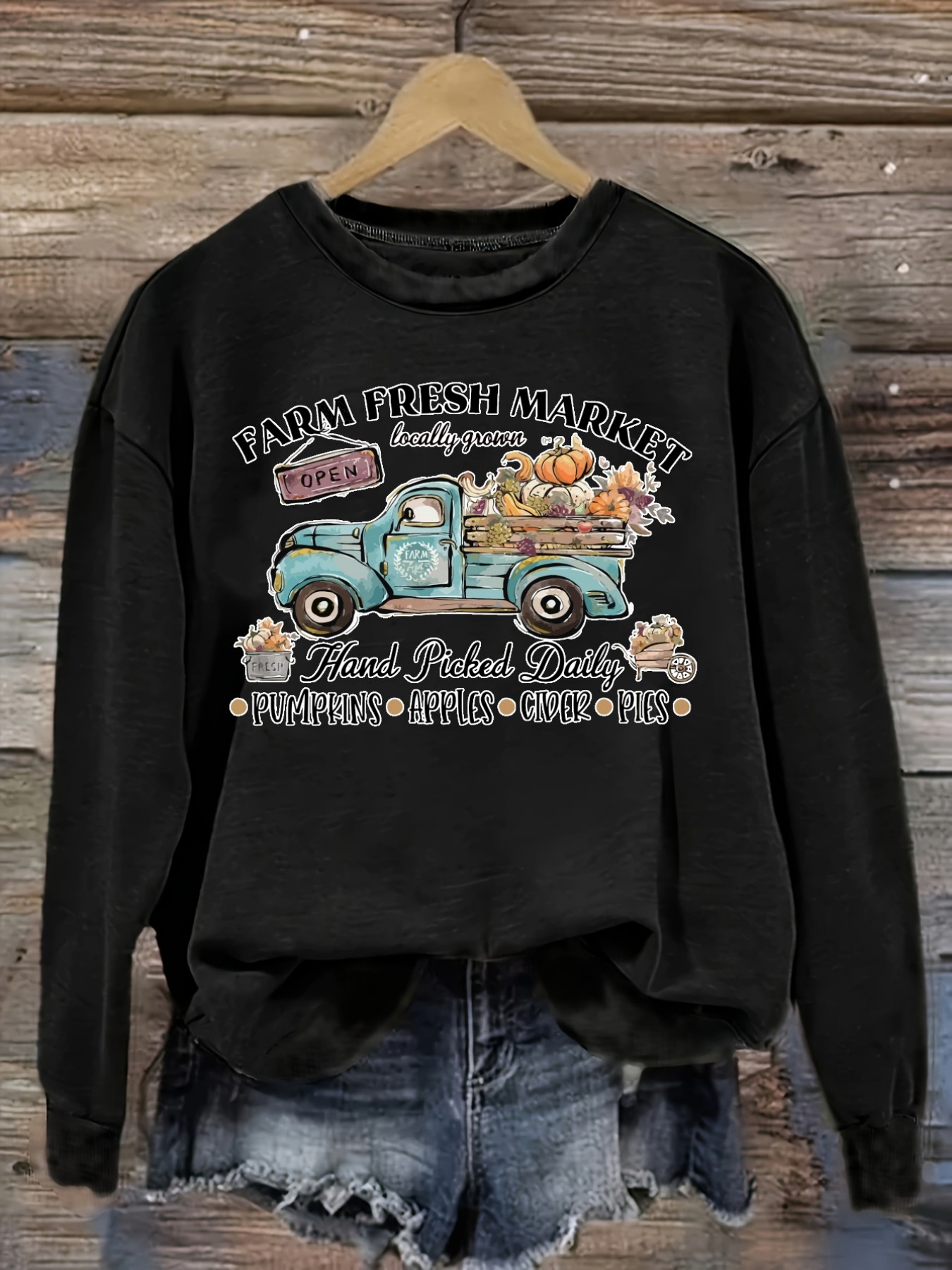 Women's Casual Long Sleeve Cre - Farming & Agriculture Word Stacks review and price