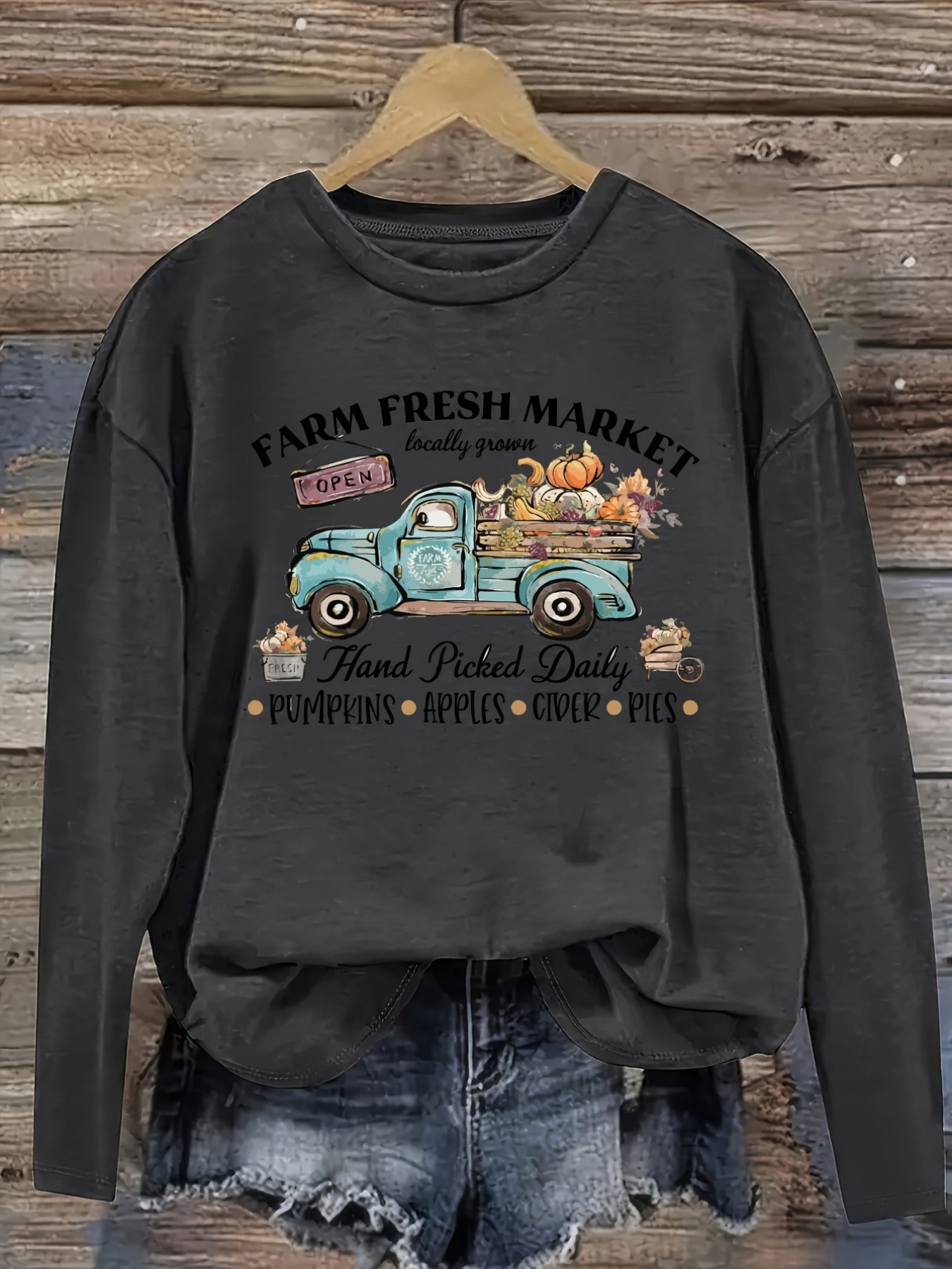Women's Casual Long Sleeve Cre - Farming & Agriculture Word Stacks review and price