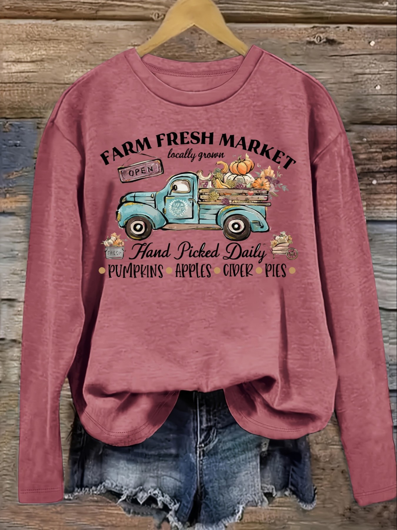 Women's Casual Long Sleeve Cre - Farming & Agriculture Word Stacks review and price